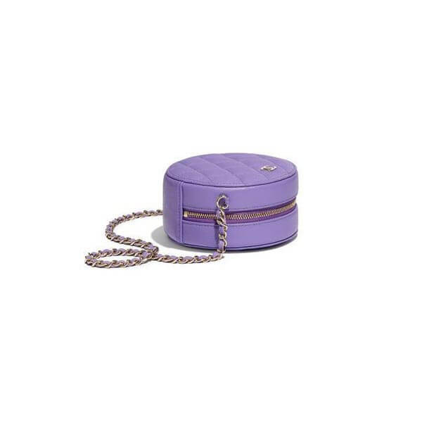 シャネル ショルダーバッグ コピー  チェーン ラウンド レザー紫 AP0245 Y33352 N6510